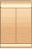 An envelope with a beige background and an envelope size guide.