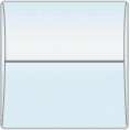 A light blue envelope on a white background, following an envelope size guide.