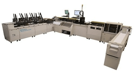 A machine with a lot of different types of printing press equipment.