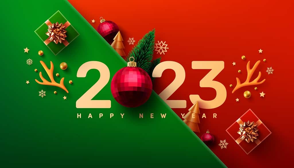 New Year's marketing banner saying happy new year's 2023