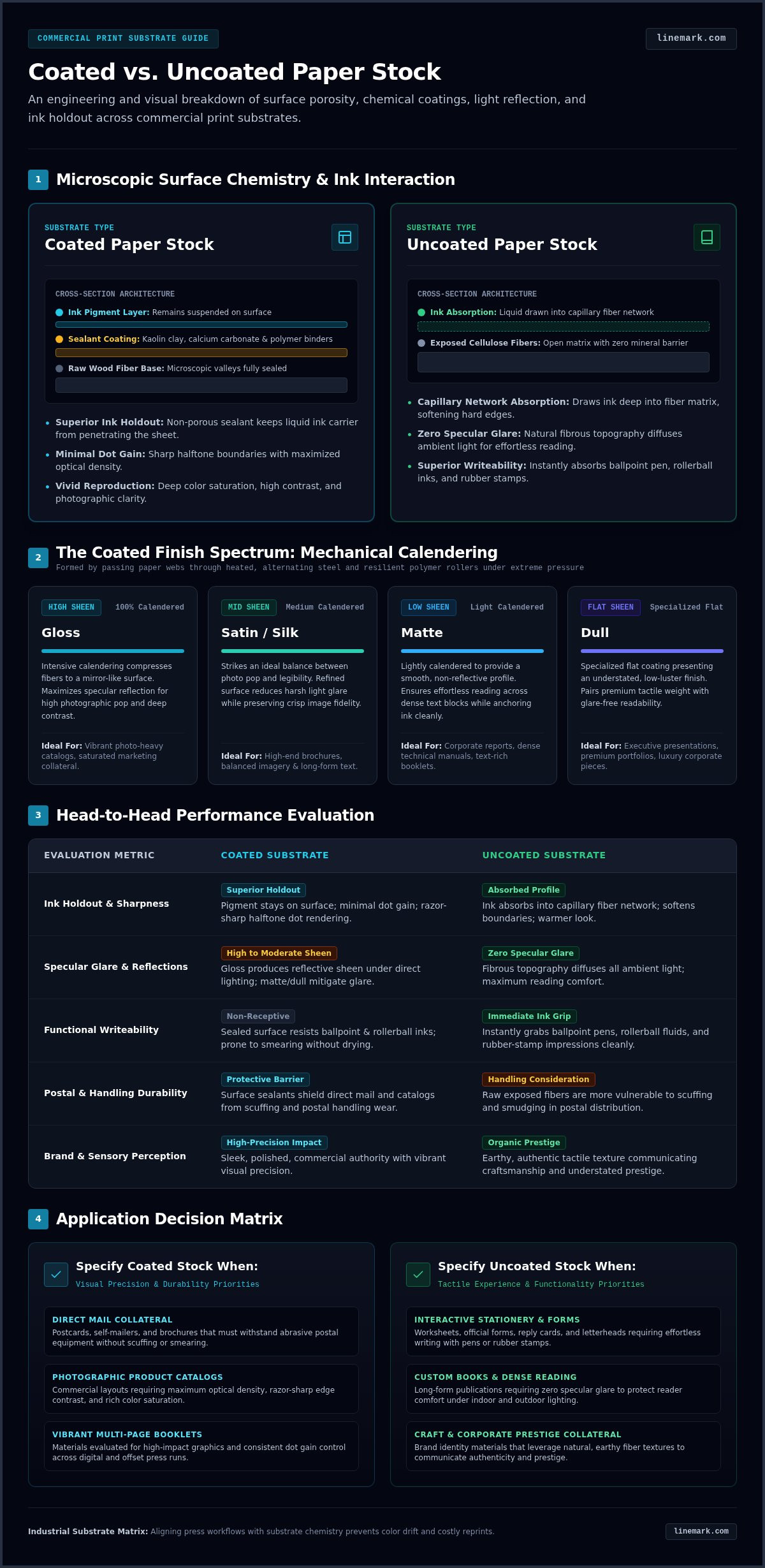 Coated vs Uncoated Paper Stock: Commercial Printing Guide (2026) - Infographic