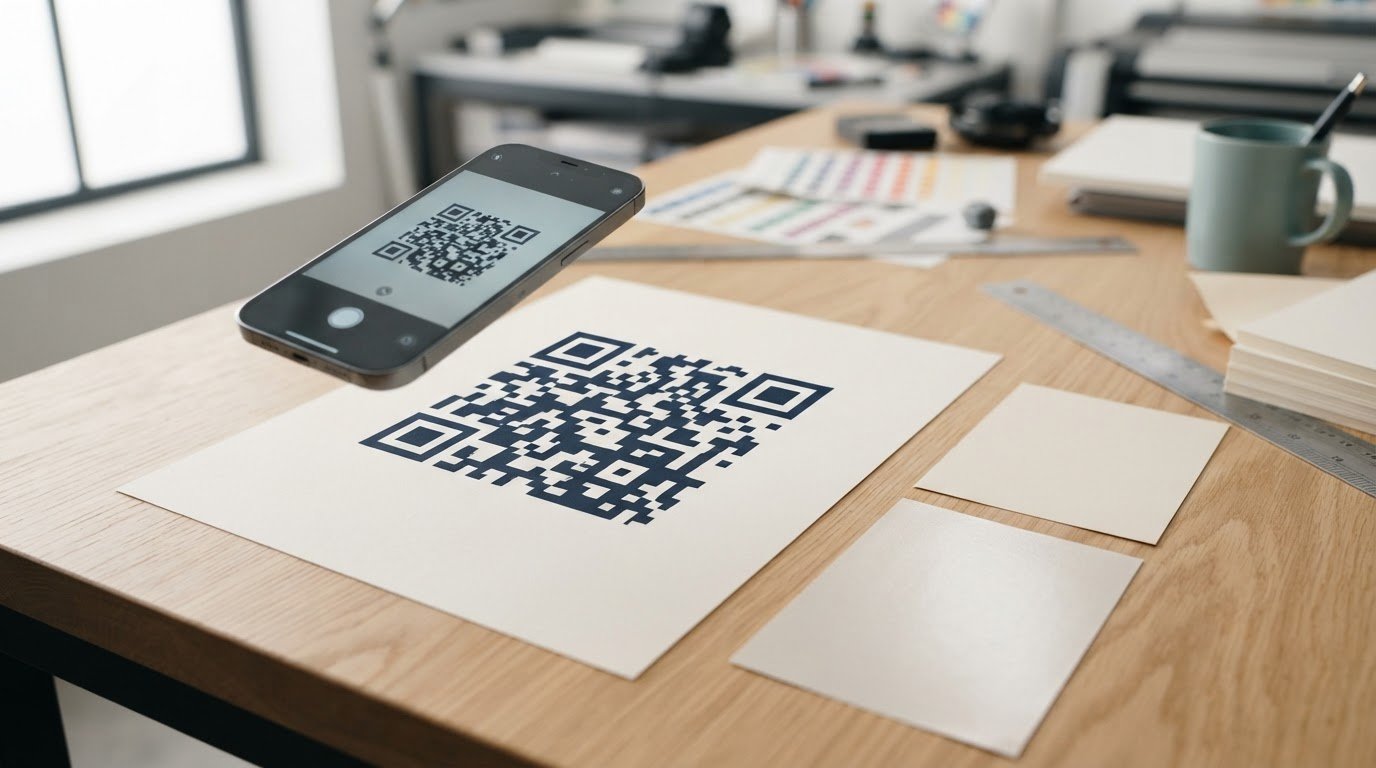 Color, paper and scanning choices for printed QR codes